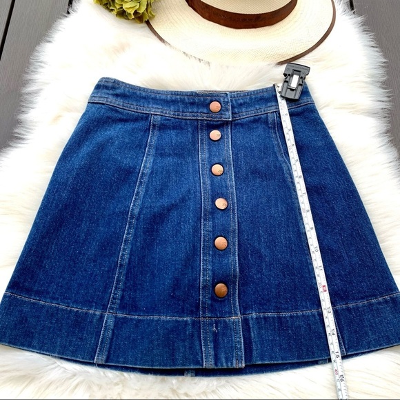Madewell Metropolis Snap Jean Skirt  Size 0 - Picture 6 of 9